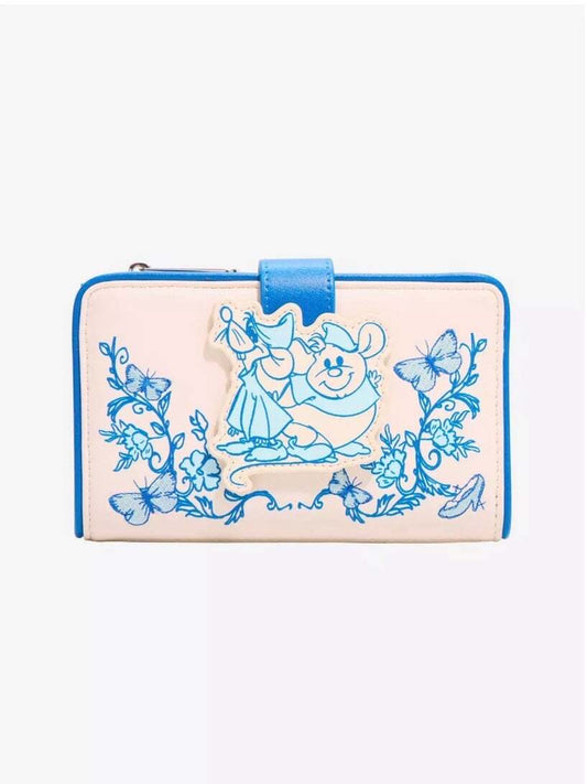 Loungefly Disney Cinderella Tonal Floral Jaq & Gus Wallet