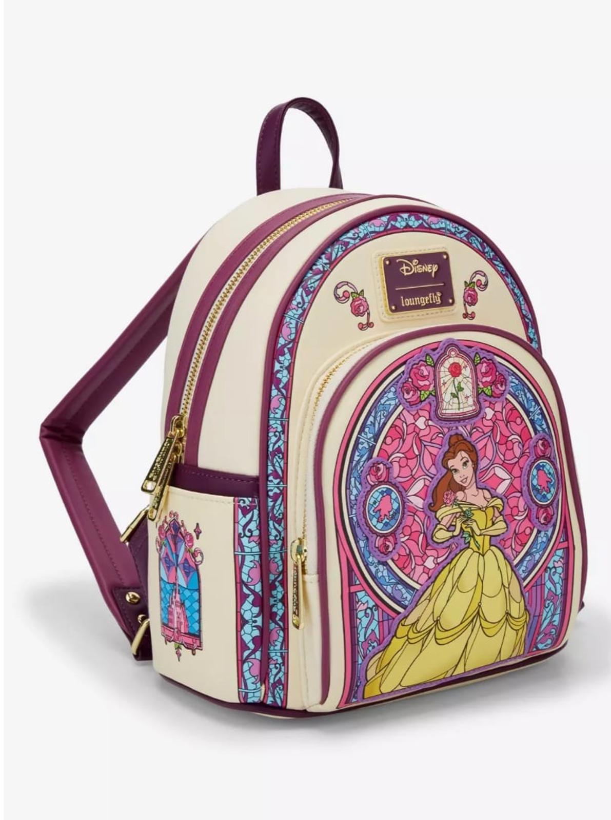 Loungefly Disney Beauty and the Beast Belle Stained Glass Portrait Mini Backpack