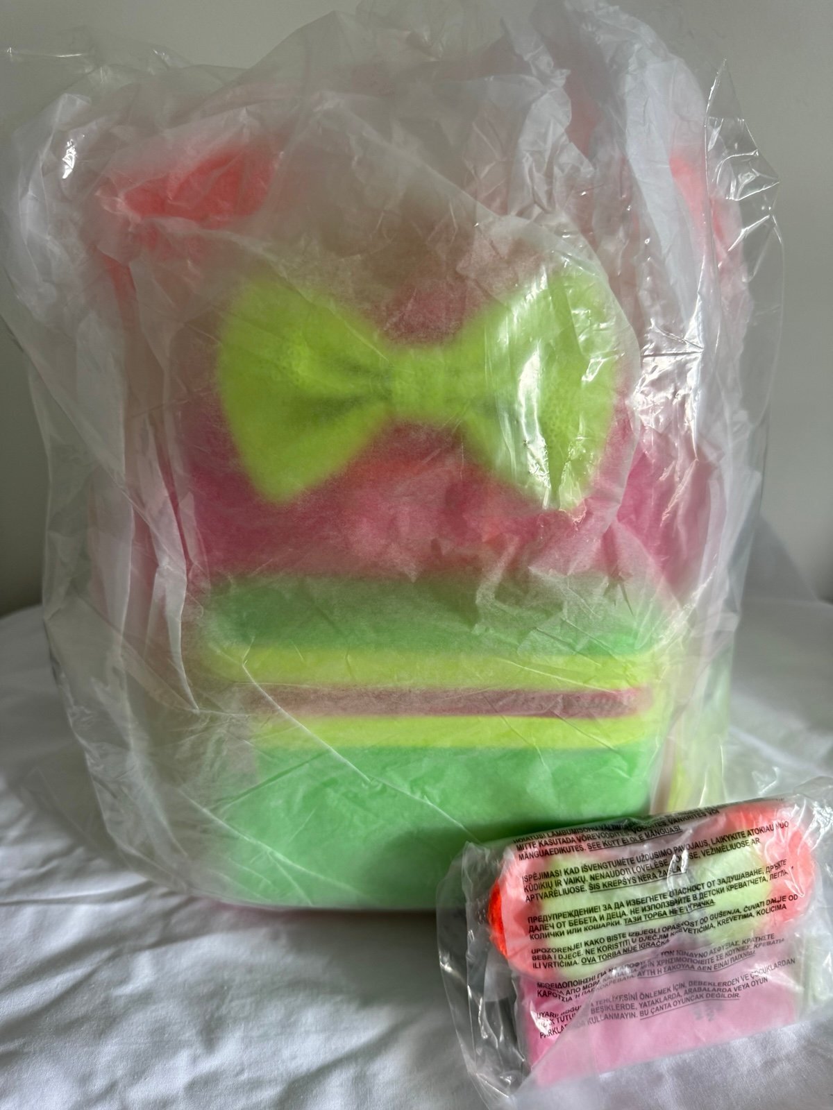 Loungefly Disney Minnie Mouse Color Block Neon Sequin Mini Backpack & Cardholder