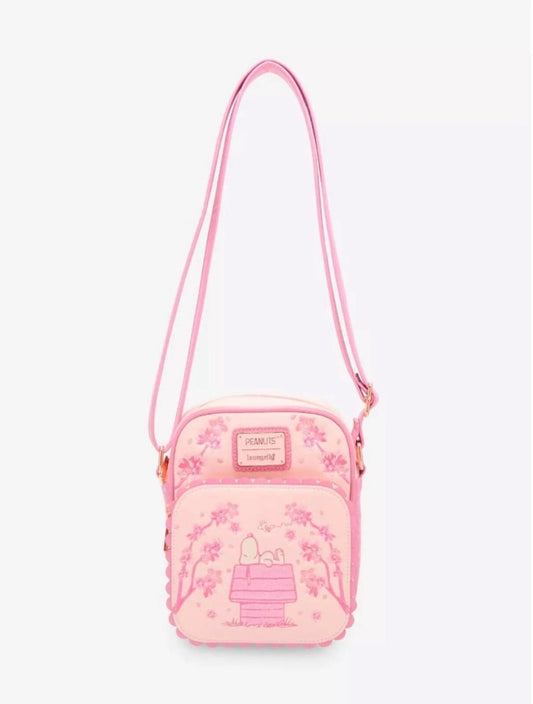 Loungefly Peanuts Snoopy Cherry Blossom Crossbody Bag