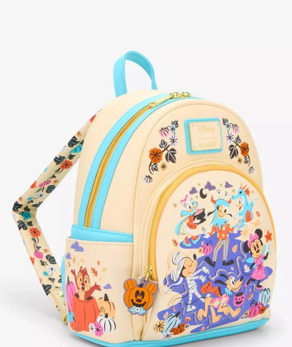 Loungefly Disney Mickey Mouse And Friends Halloween Floral Mini Backpack