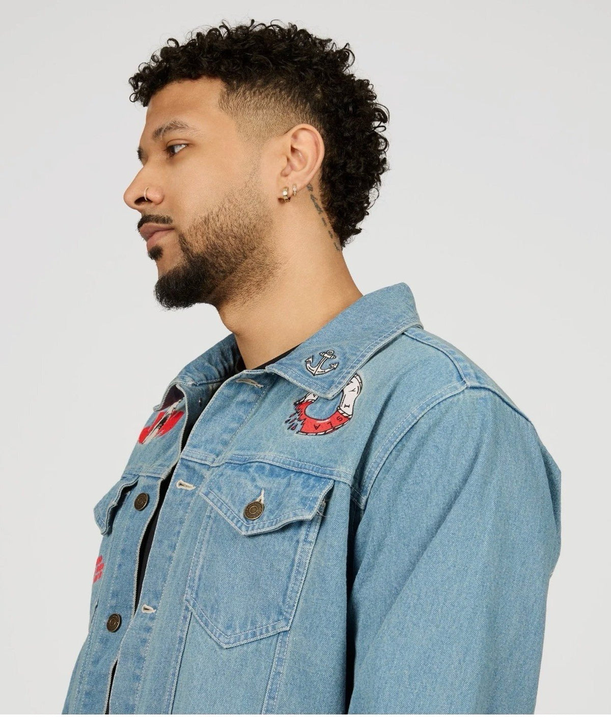 Cakeworthy JAWS DENIM JACKET Size Large (UNISEX FIT)