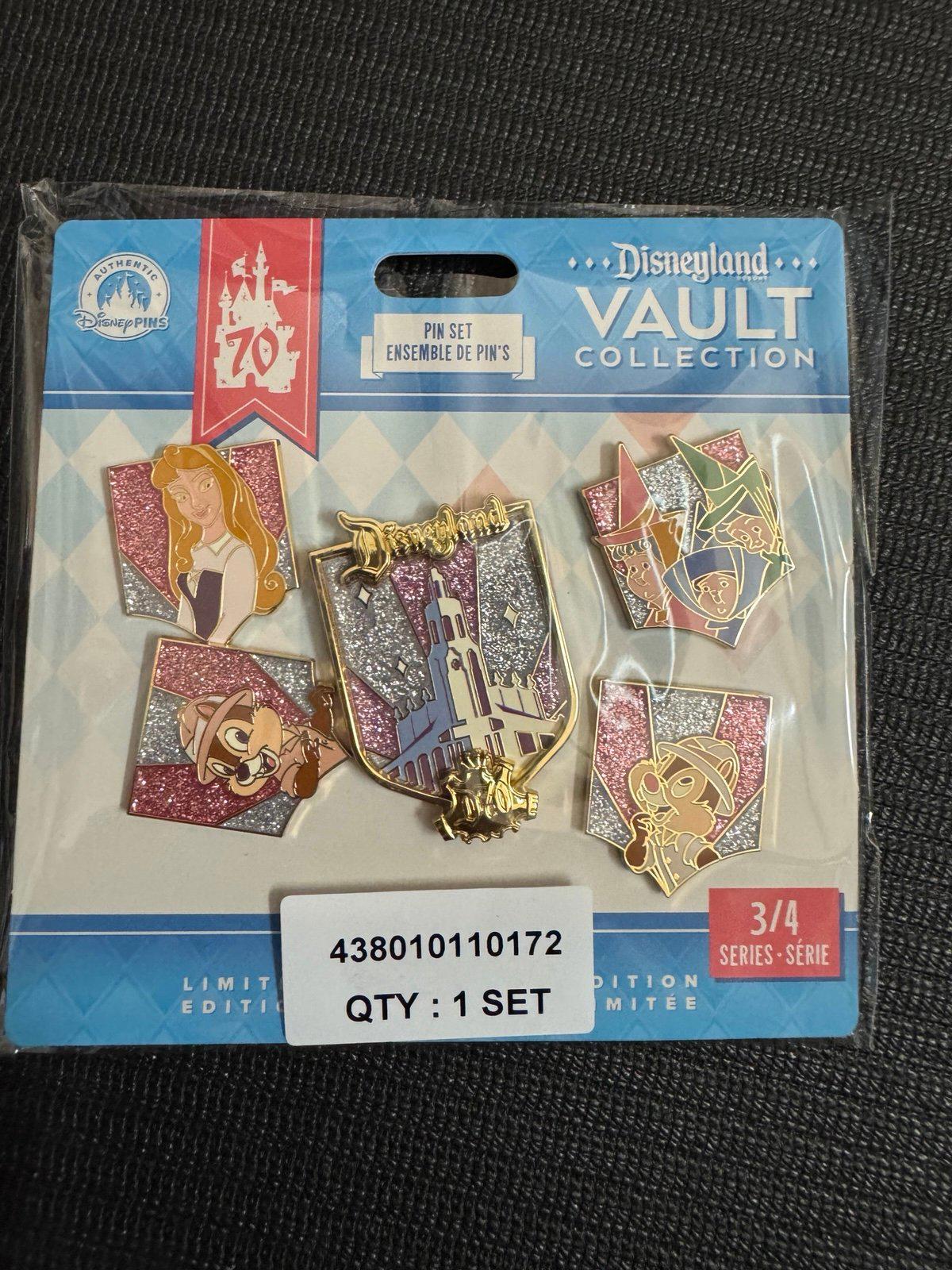 Disneyland 70th Anniversary Vault Collection Pin Set 3 LE