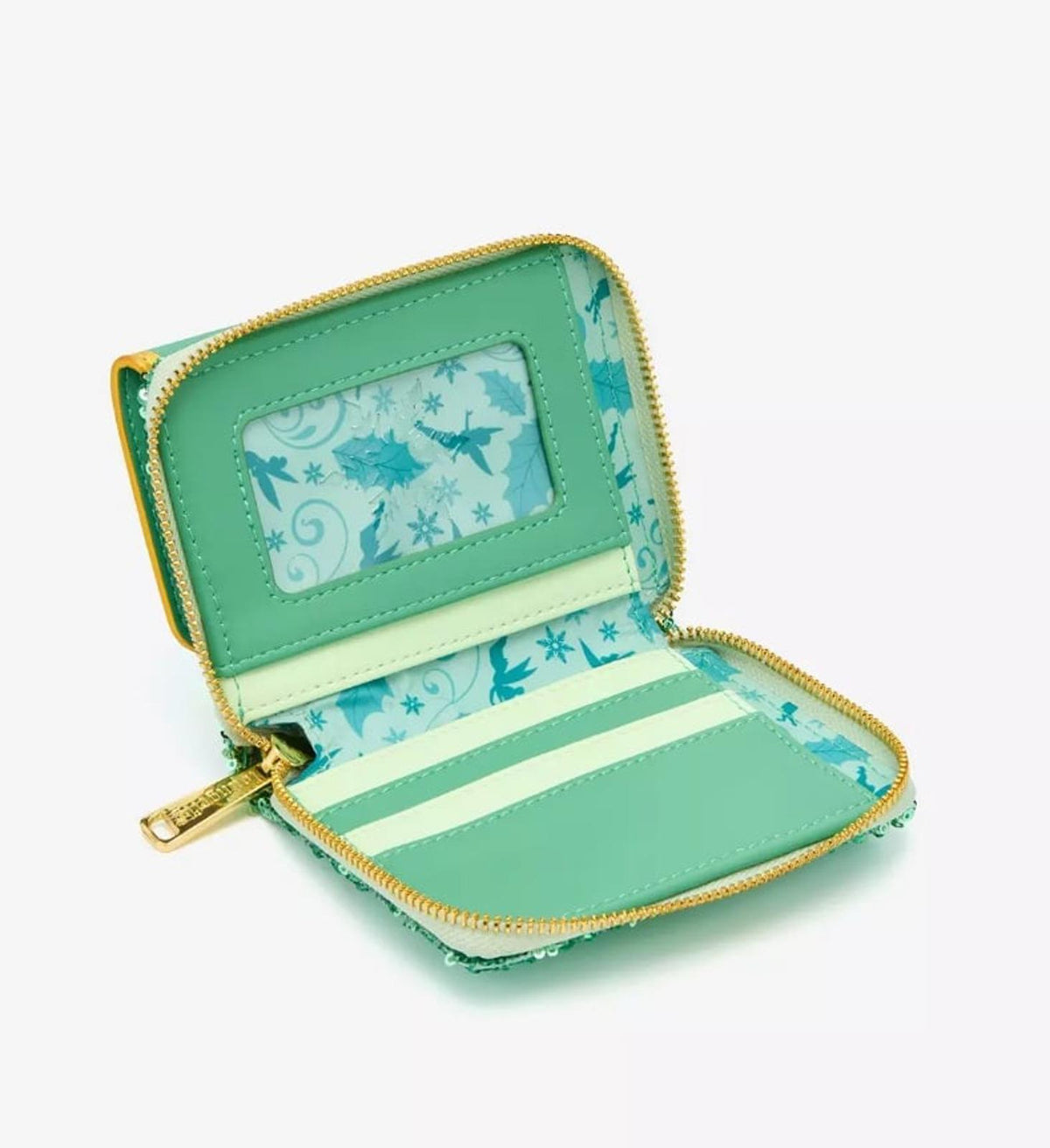 Loungefly Disney Tinker Bell Holiday Sequined Mini Zipper Wallet