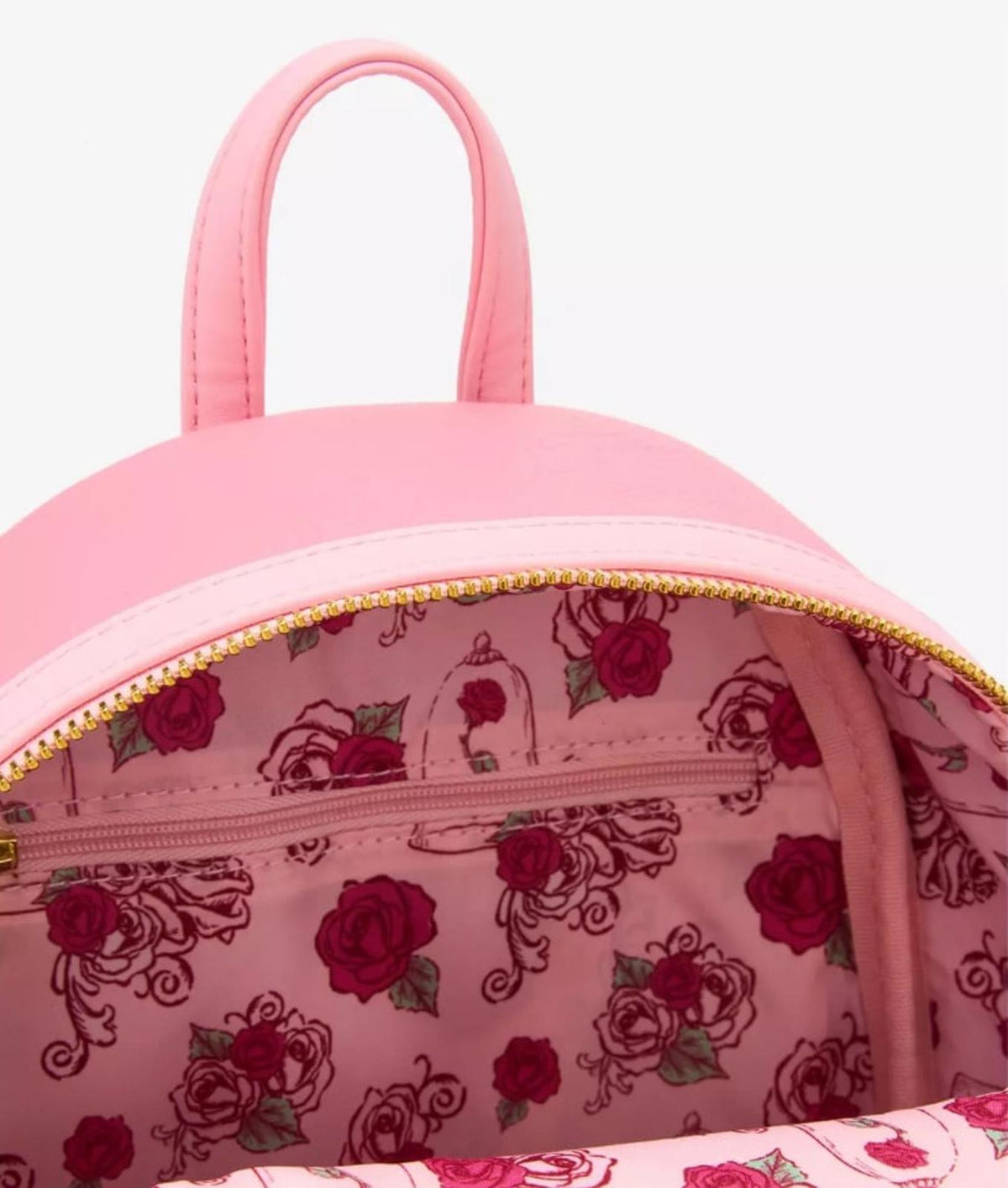 Loungefly Disney Beauty and the Beast Pink Roses Mini Backpack NWT