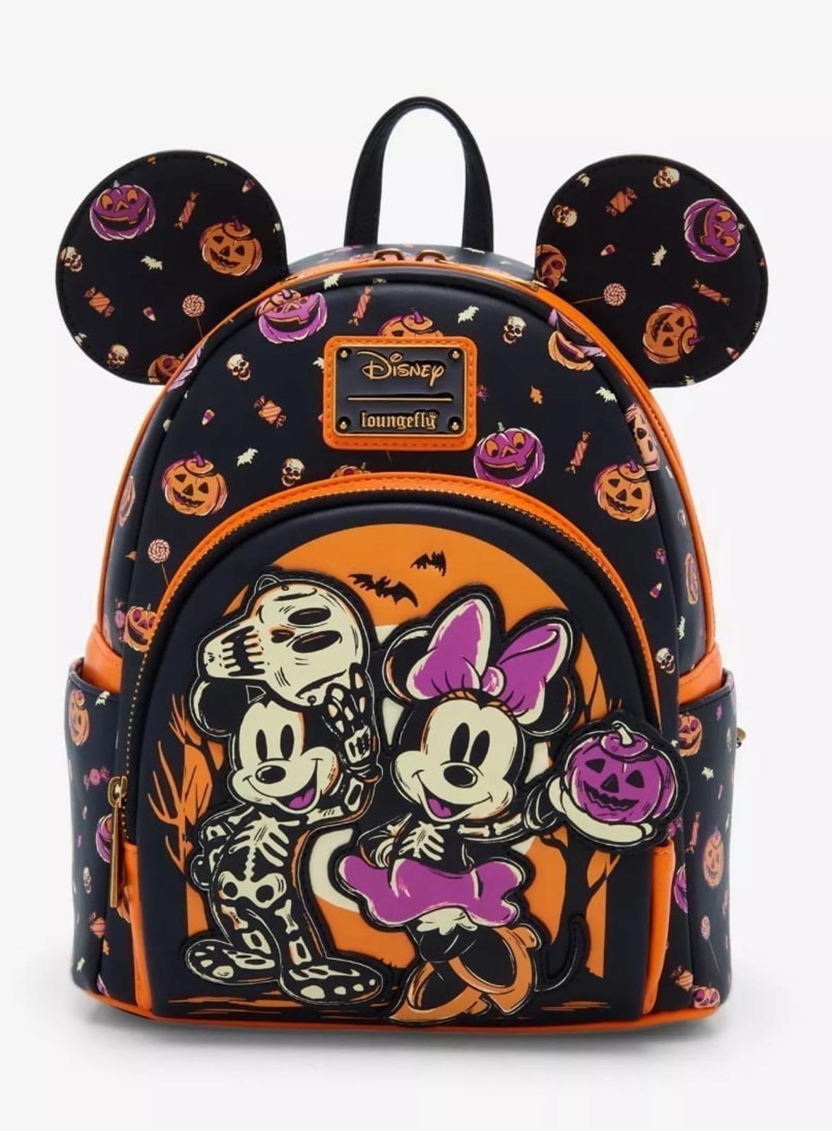 Loungefly Disney Mickey & Minnie Skeleton Glow-in-the-Dark Mini Backpack